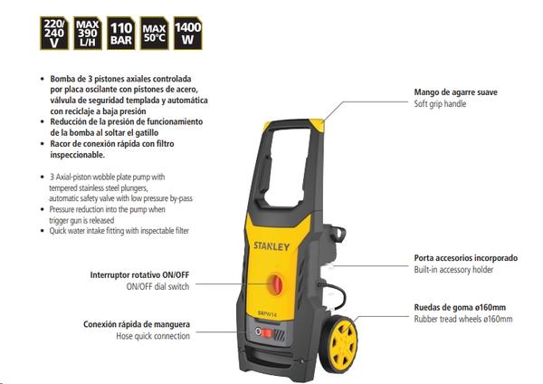 HIDRO LIMPIADORA STANLEY 110 bar