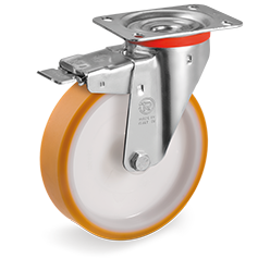 RUEDA SERIE 66 SOPORTE GIRATORIO PLETINA NL FRENO 100 mm