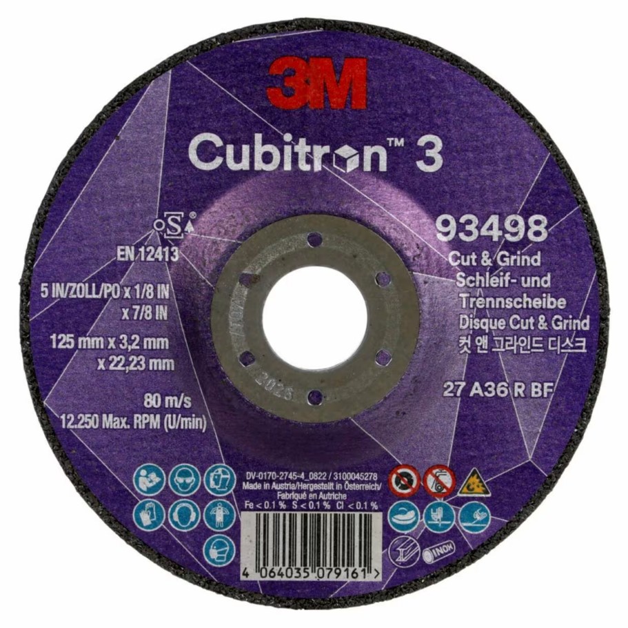 DISCO DE CORTE Y DESBASTE CUBITRÓN 3 T27 125 mm x 3,2 mm