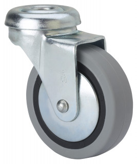 RUEDA GIRATORIA CON PASADOR SERIE 601 GOMA GRIS 50 mm
