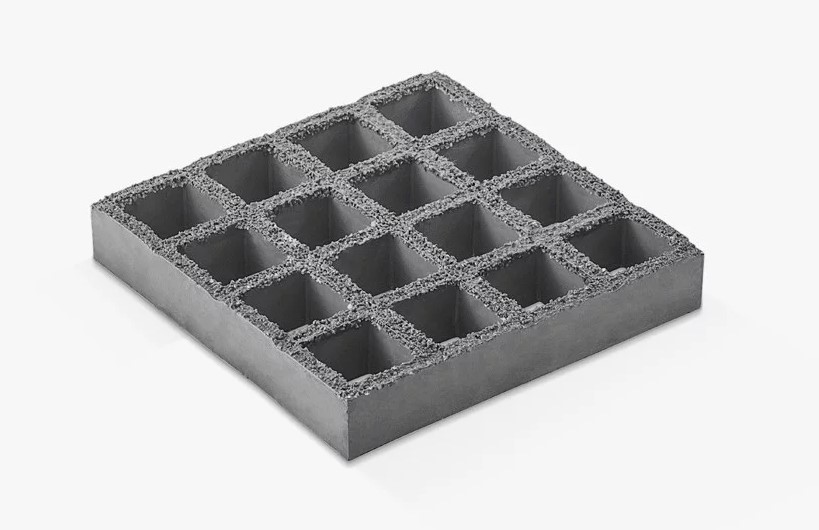 PRFV 3 x 1 m (38X38) COLOR GRIS ANTIDESLIZANTE