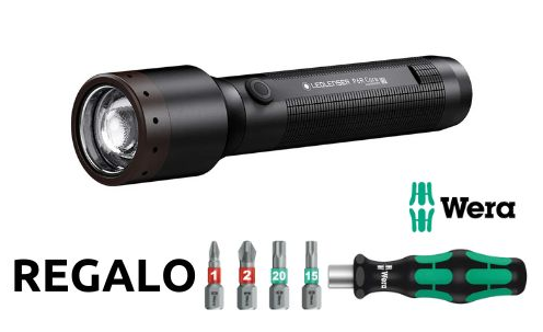 LINTERNA LED LENSER P6R + KIT DESTORNILLADOR WERA