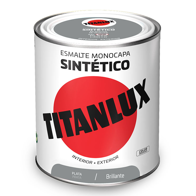 BOTE PINTURA TITANLUX GRIS PLATA 750 ml