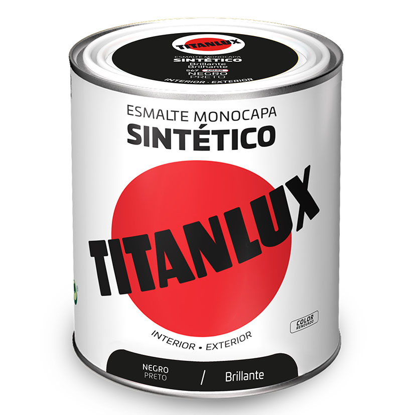 BOTE PINTURA TITANLUX NEGRO BRILLANTE 750 ml