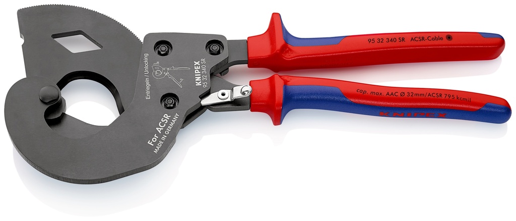CORTACABLES PARA CABLES CON NÚCLEO DE ACERO ACSR KNIPEX 95 32 340 SR