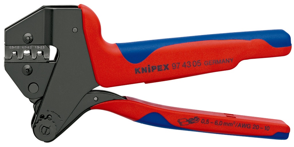 KNIPEX 97 43 05 CRIMPADORA PARA SISTEMA DE MORDAZAS INTERCAMBIABLES PARA MORDAZAS INTERCAMBIABLES CON MANGOS MULTICOMPONENTES BARNIZADOS 200 MM