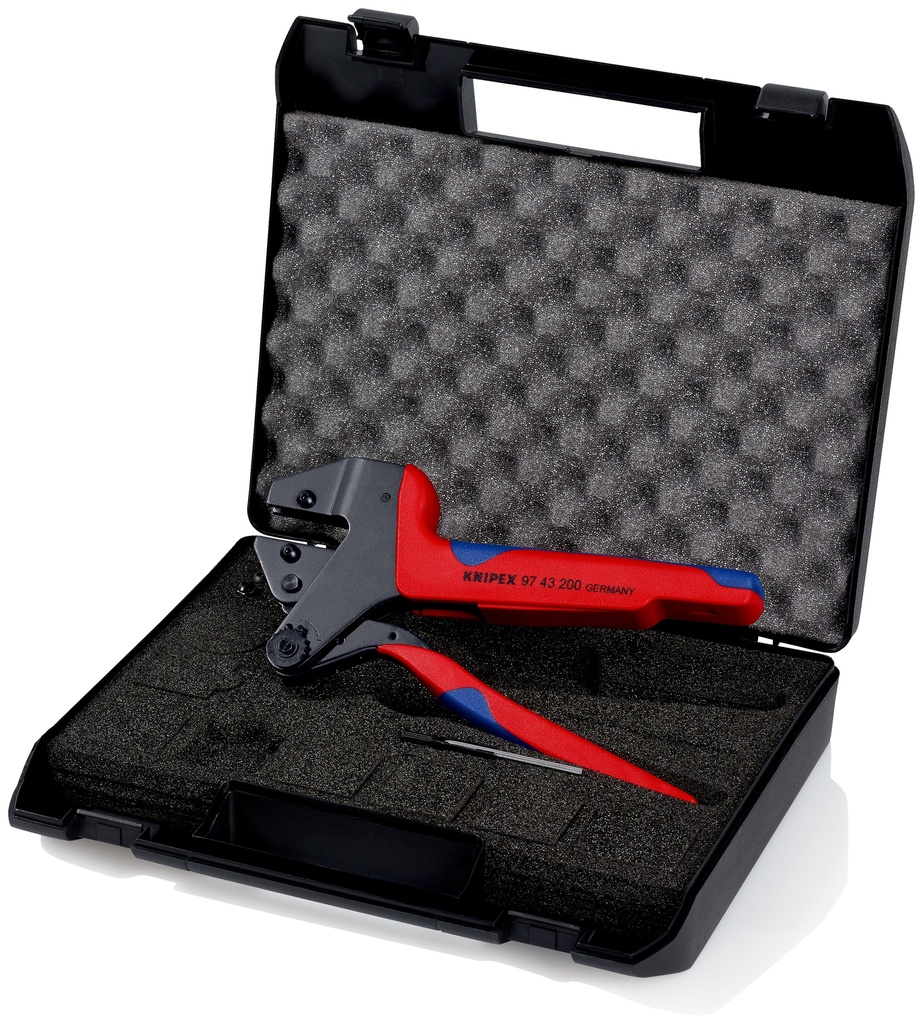KNIPEX 97 43 200 CRIMPADORA PARA SISTEMA DE MORDAZAS INTERCAMBIABLES PARA MORDAZAS INTERCAMBIABLES CON MANGOS MULTICOMPONENTES BARNIZADOS 200 MM