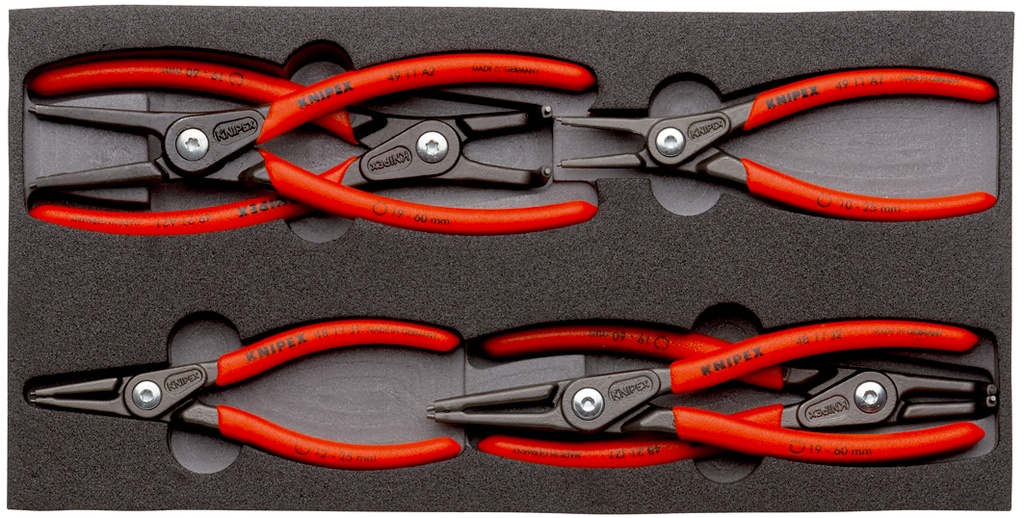 KNIPEX 00 20 01 V02 JUEGO DE ALICATES DE PRECISIÓN PARA ARANDELAS EN ALOJAMIENTO DE ESPUMA