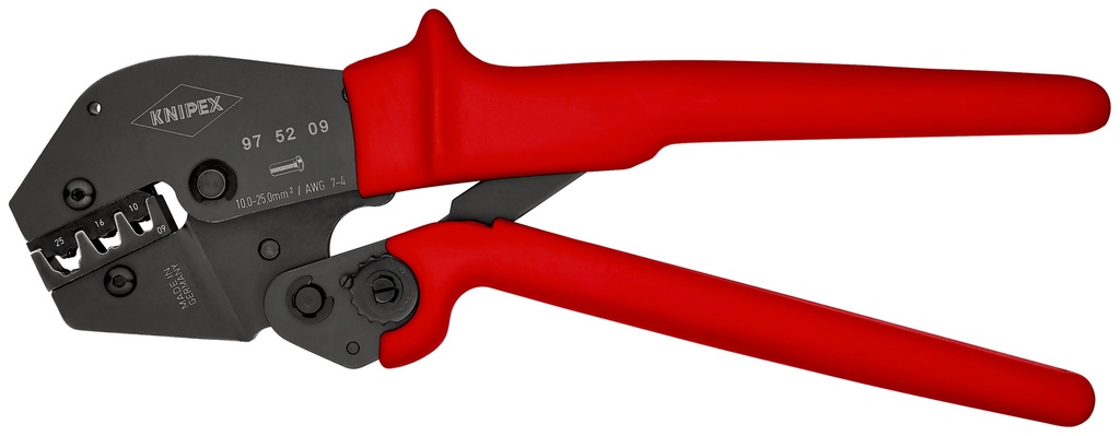 KNIPEX 97 52 09 ALICATE PARA CRIMPAR TERMINALES TAMBIÉN PARA TRABAJAR A DOS MANOS CON FUNDAS DE PLÁSTICO ANTIDESLIZANTES BARNIZADOS 250 MM
