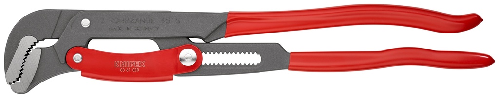 KNIPEX 83 61 020 LLAVE PARA TUBOS EN FORMA DE S CON AJUSTE RÁPIDO RECUBIERTOS DE PLÁSTICO RECUBIERTO DE PINTURA PULVERIZADA, GRIS 560 MM