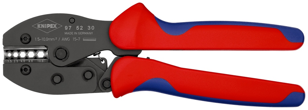 KNIPEX 97 52 30 PRECIFORCE® ALICATE PARA CRIMPAR TERMINALES CON MANGOS MULTICOMPONENTES BARNIZADOS 220 MM