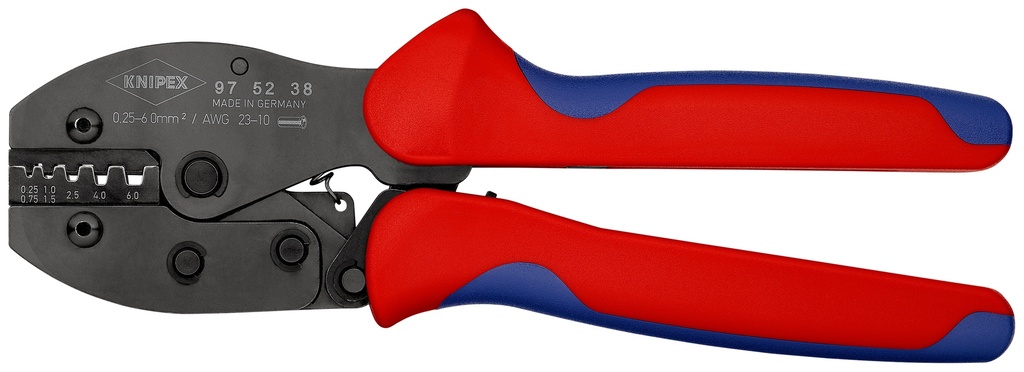 KNIPEX 97 52 38 PRECIFORCE® ALICATE PARA CRIMPAR TERMINALES CON MANGOS MULTICOMPONENTES BARNIZADOS 220 MM