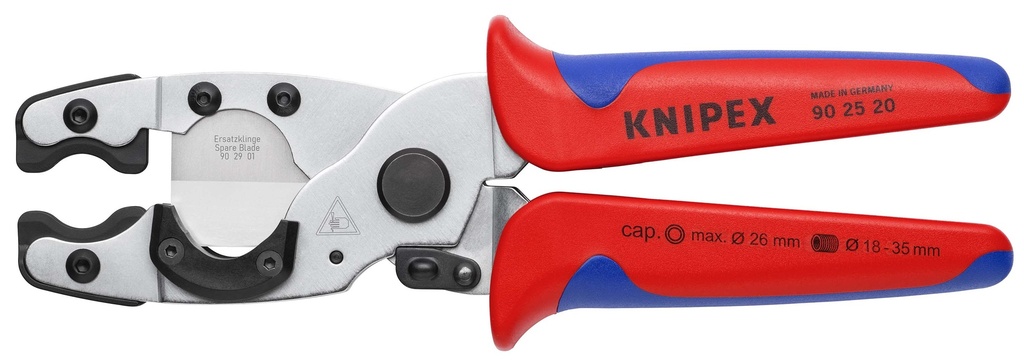 KNIPEX 90 25 20 CORTATUBOS PARA TUBOS MULTICAPA Y DE PROTECCIÓN CON MANGOS MULTICOMPONENTES CROMADO 210 MM