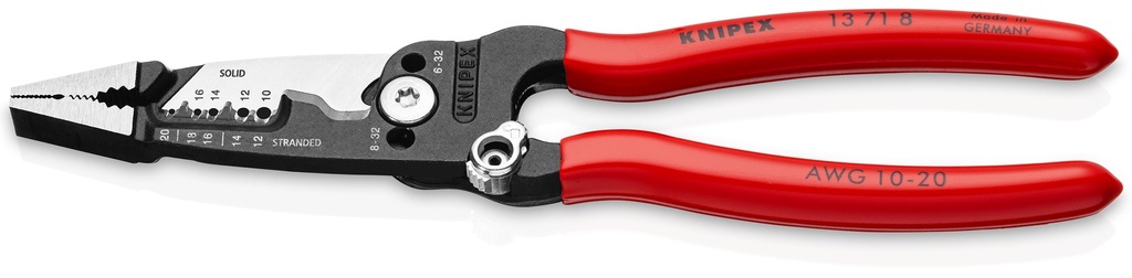 KNIPEX 13 71 8 WIRESTRIPPER ALICATES DE ELECTRICISTA MULTIFUNCIÓN MODELO AMERICANO RECUBIERTOS DE PLÁSTICO NEGRO ATRAMENTADO 200 MM