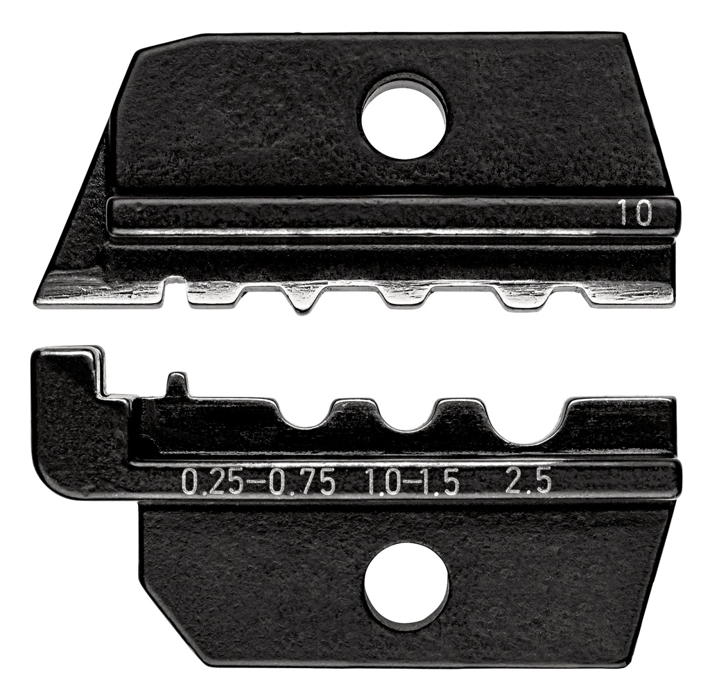 KNIPEX 97 49 10 MORDAZA INTERCAMBIABLE PARA TERMINALES NO AISLADOS DE TUBO Y DE COMPRESIÓN, ASÍ COMO CONECTORES NO AISLADOS DE TOPE Y DE COMPRESIÓN CONFORME A DIN 46341