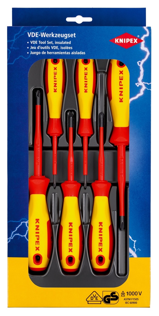 KNIPEX 00 20 12 V03 PAQUETE DE DESTORNILLADORES VDE PHILLIPS® / POZIDRIV®