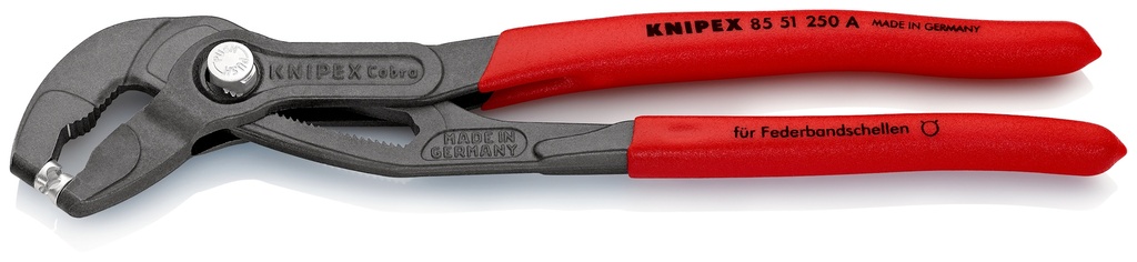 KNIPEX 85 51 250 A SB ALICATE PARA ABRAZADERAS MANGOS PLASTICOS POR INMERSIÓN ANTIDESLIZANTES GRIS ATRAMENTADO 250 MM