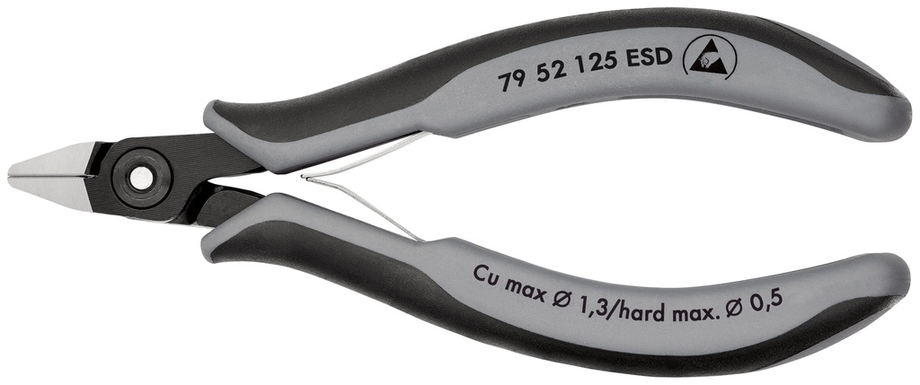 KNIPEX 79 52 125 ESD ALICATES DE PRECISIÓN DE CORTE DIAGONAL PARA ELECTRÓNICA ESD CON MANGOS MULTICOMPONENTES BARNIZADOS 125 MM