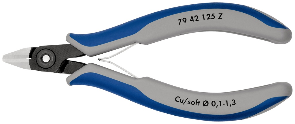 KNIPEX 79 42 125 Z ALICATES DE PRECISIÓN DE CORTE DIAGONAL PARA ELECTRÓNICA CON MANGOS MULTICOMPONENTES BARNIZADOS 125 MM