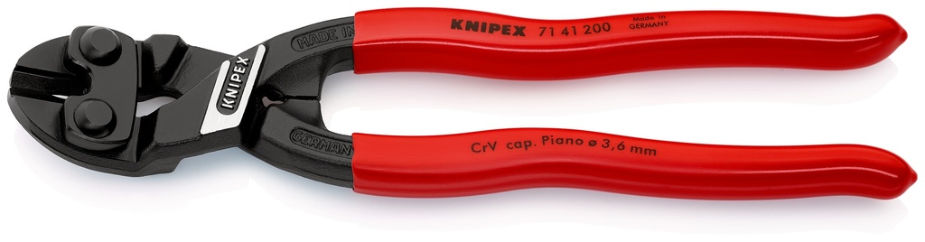 KNIPEX 71 41 200 SB COBOLT® CORTABULONES COMPACTO RECUBIERTOS DE PLÁSTICO NEGRO ATRAMENTADO 200 MM