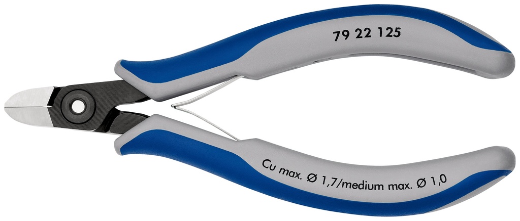 KNIPEX 79 22 125 ALICATES DE PRECISIÓN DE CORTE DIAGONAL PARA ELECTRÓNICA CON MANGOS MULTICOMPONENTES BARNIZADOS 125 MM