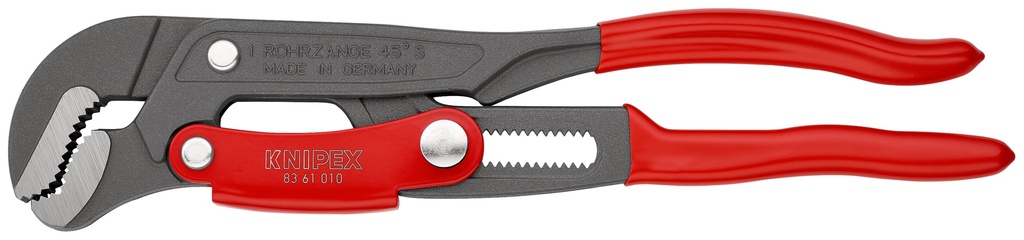 KNIPEX 83 61 010 LLAVE PARA TUBOS EN FORMA DE S CON AJUSTE RÁPIDO RECUBIERTOS DE PLÁSTICO RECUBIERTO DE PINTURA PULVERIZADA, GRIS 330 MM