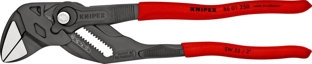 KNIPEX 86 01 250 SB TENAZA LLAVE ALICATE Y LLAVE EN UNA SOLA HERRAMIENTA MANGOS PLASTICOS POR INMERSIÓN ANTIDESLIZANTES GRIS ATRAMENTADO 250 MM