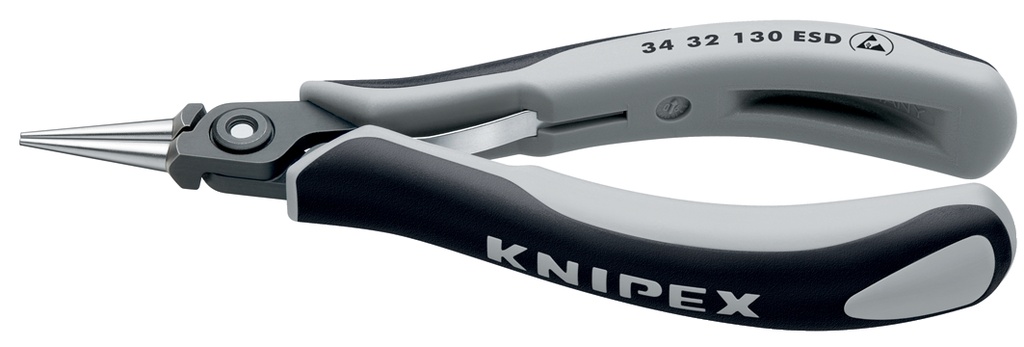 KNIPEX 34 32 130 ESD ALICATE DE PRECISIÓN DE MONTAJE PARA ELECTRÓNICA ESD CON MANGOS MULTICOMPONENTES BARNIZADOS 130 MM