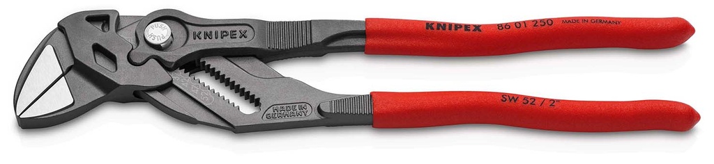 KNIPEX 86 01 250 TENAZA LLAVE ALICATE Y LLAVE EN UNA SOLA HERRAMIENTA MANGOS PLASTICOS POR INMERSIÓN ANTIDESLIZANTES GRIS ATRAMENTADO 250 MM