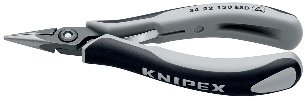 KNIPEX 34 22 130 ESD ALICATE DE PRECISIÓN DE MONTAJE PARA ELECTRÓNICA ESD CON MANGOS MULTICOMPONENTES BARNIZADOS 130 MM