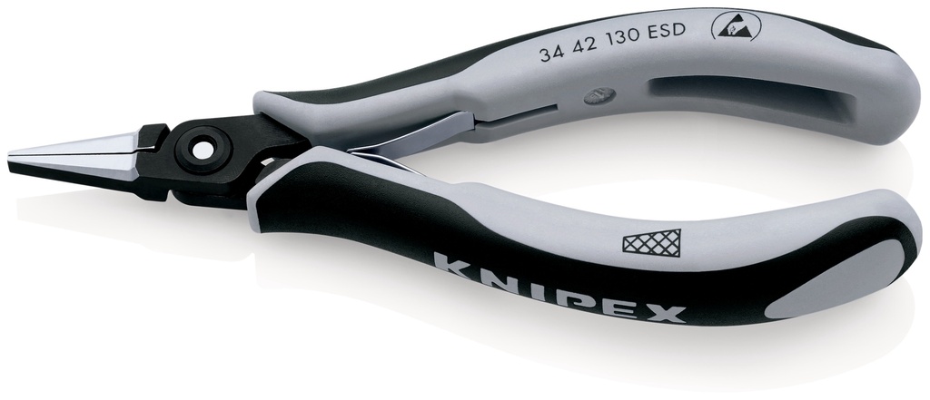 KNIPEX 34 42 130 ESD ALICATE DE PRECISIÓN DE MONTAJE PARA ELECTRÓNICA ESD CON MANGOS MULTICOMPONENTES BARNIZADOS 130 MM