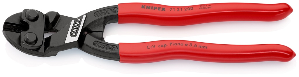 KNIPEX 71 21 200 SB COBOLT® CORTABULONES COMPACTO RECUBIERTOS DE PLÁSTICO NEGRO ATRAMENTADO 200 MM