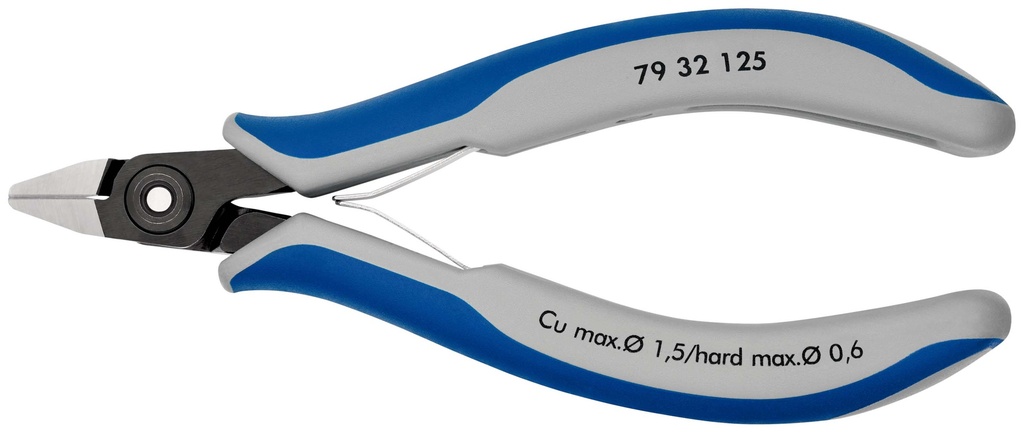 KNIPEX 79 32 125 ALICATES DE PRECISIÓN DE CORTE DIAGONAL PARA ELECTRÓNICA CON MANGOS MULTICOMPONENTES BARNIZADOS 125 MM