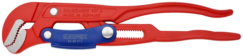KNIPEX 83 60 010 LLAVE PARA TUBOS EN FORMA DE S CON AJUSTE RÁPIDO RECUBIERTO DE PINTURA PULVERIZADA, ROJO 330 MM