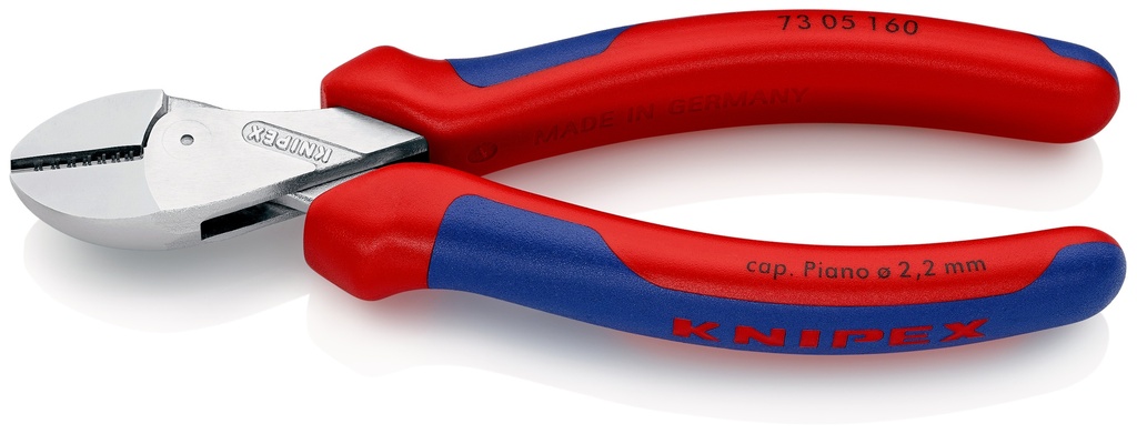 KNIPEX 73 05 160 SB X-CUT® ALICATE DE CORTE DIAGONAL COMPACTO GRAN EFECTO PALANCA CON MANGOS MULTICOMPONENTES CROMADO 160 MM