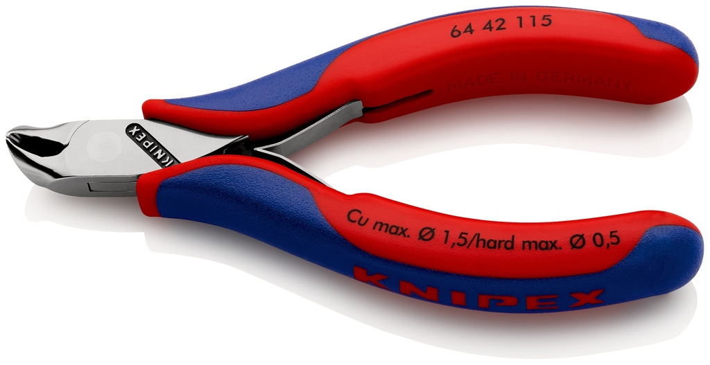 KNIPEX 64 42 115 ALICATE DE CORTE FRONTAL PARA ELECTRÓNICA CON MANGOS MULTICOMPONENTES 115 MM