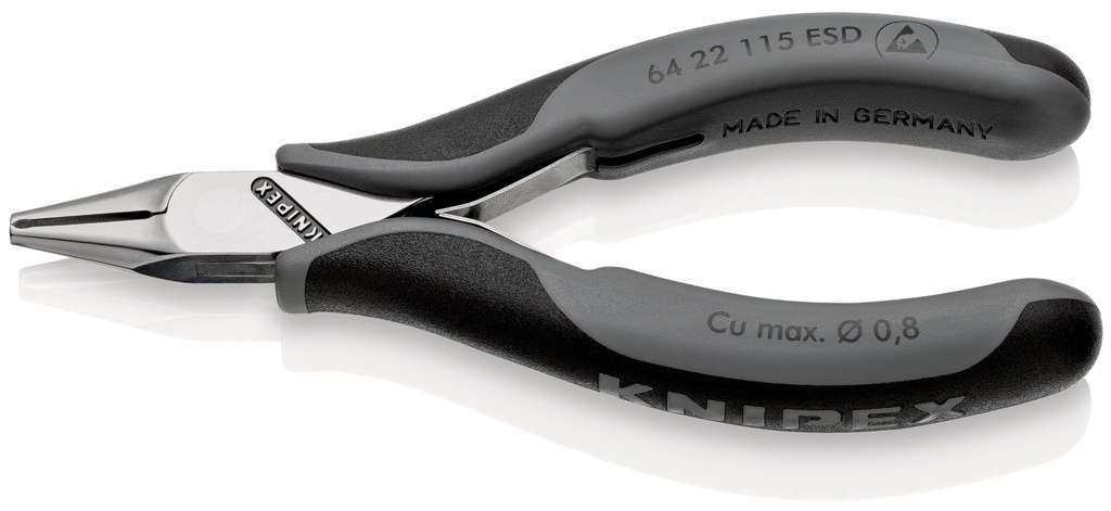 KNIPEX 64 22 115 ESD ALICATES DE CORTE FRONTAL PARA ELECTRÓNICA ESD CON MANGOS MULTICOMPONENTES 115 MM