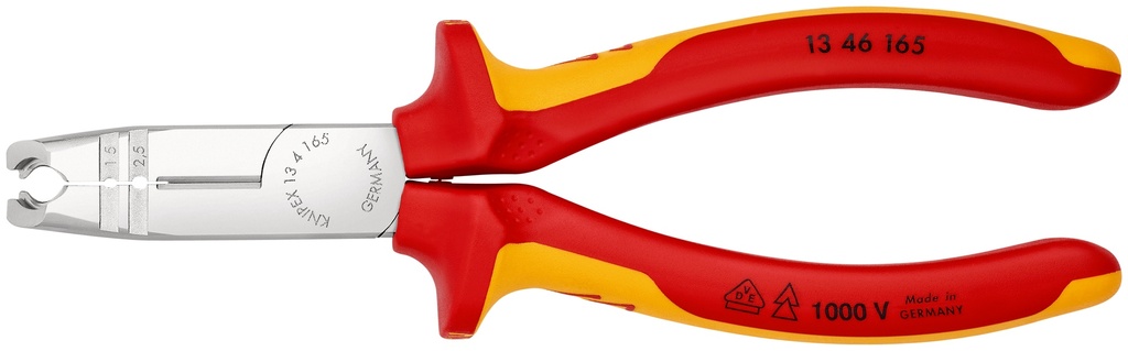 KNIPEX 13 46 165 PELACABLES MULTIFUNCIONAL AISLADOS CON FUNDAS MULTICOMPONENTES, SEGÚN NORMA VDE CROMADO 165 MM