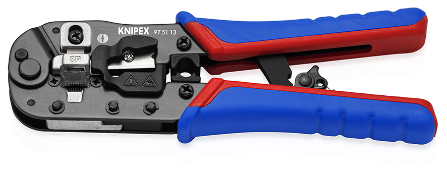 KNIPEX 97 51 13 ALICATE PARA CRIMPAR CONECTORES WESTERN RJ45 CON MANGOS MULTICOMPONENTES BARNIZADOS 190 MM
