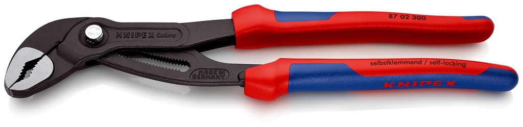 KNIPEX 87 02 300 SB COBRA® TENAZILLAS PICO LORO CON MANGOS MULTICOMPONENTES GRIS ATRAMENTADO 300 MM
