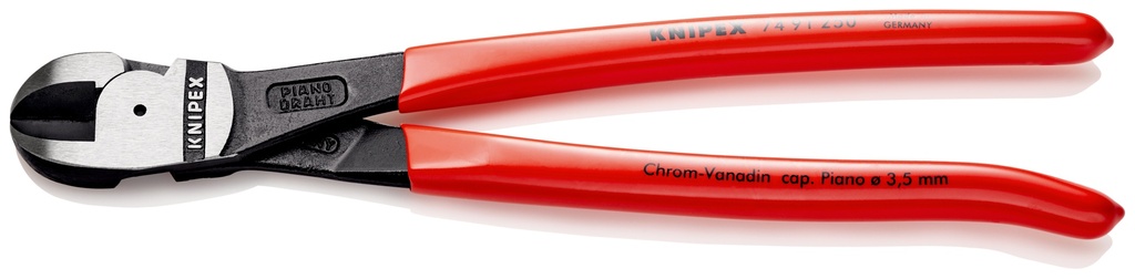 KNIPEX 74 91 250 SB CORTADOR CENTRAL DE FUERZA RECUBIERTOS DE PLÁSTICO NEGRO ATRAMENTADO 250 MM