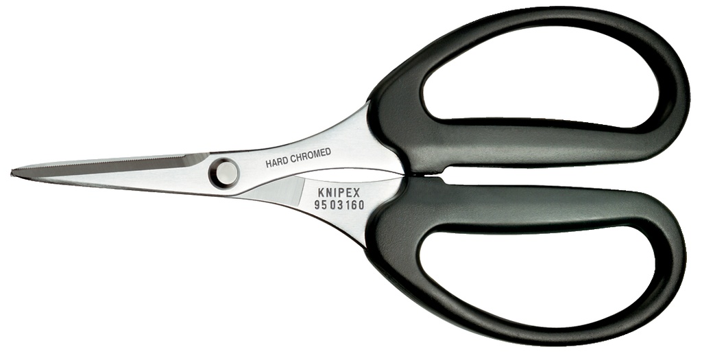 KNIPEX 95 03 160 SB TIJERAS PARA FIBRAS KEVLAR® CON REVESTIMIENTO DE PLÁSTICO CROMADO 160 MM