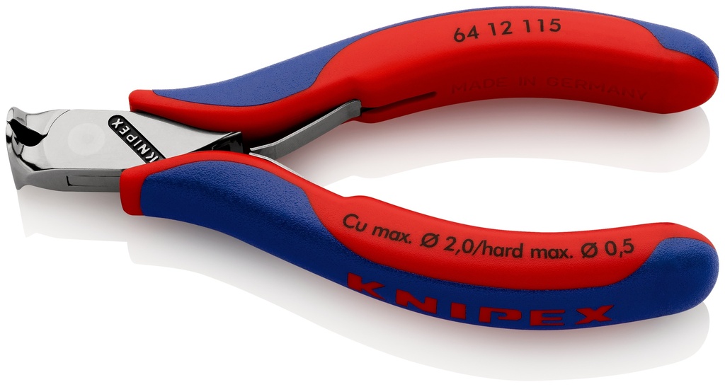 KNIPEX 64 12 115 ALICATE DE CORTE FRONTAL PARA ELECTRÓNICA CON MANGOS MULTICOMPONENTES 115 MM