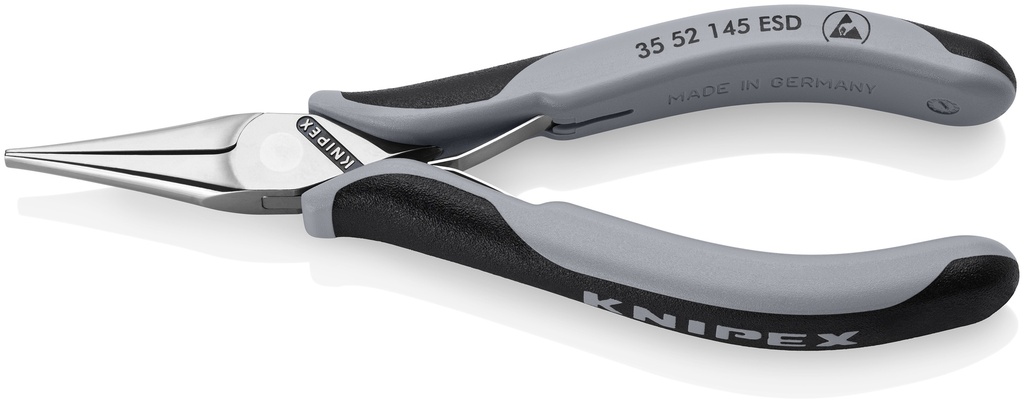 KNIPEX 35 52 145 ESD ALICATE DE MONTAJE PARA ELECTRÓNICA ESD CON ARTICULACIÓN MACHIHEMBRADA CON MANGOS MULTICOMPONENTES PULIDO ESPEJO 145 MM