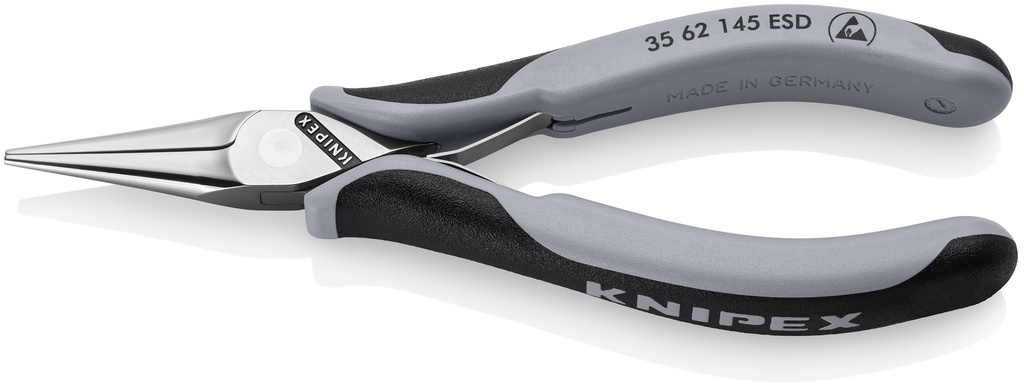 KNIPEX 35 62 145 ESD ALICATE DE MONTAJE PARA ELECTRÓNICA ESD CON ARTICULACIÓN MACHIHEMBRADA CON MANGOS MULTICOMPONENTES PULIDO ESPEJO 145 MM