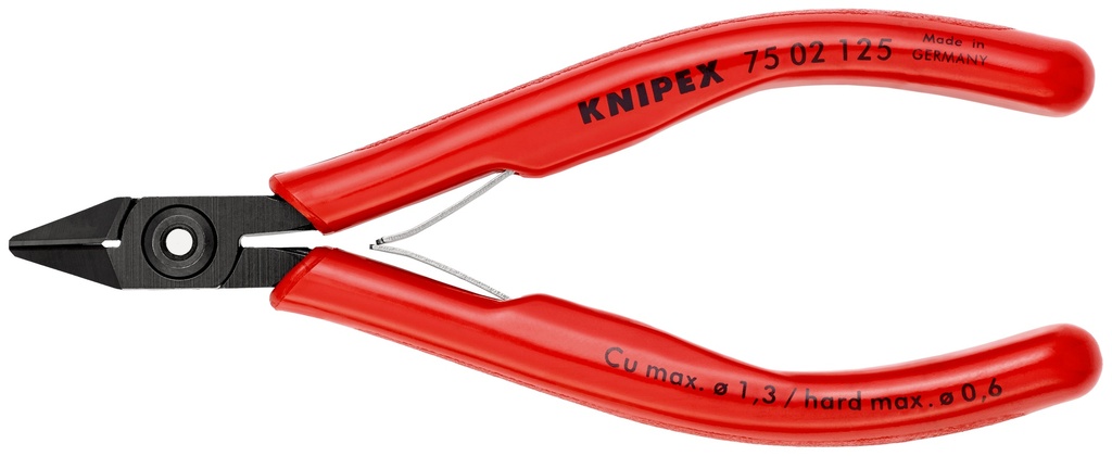 KNIPEX 75 02 125 SB ALICATES DE CORTE DIAGONAL PARA ELECTRÓNICA CON FUNDAS DE PLÁSTICO BARNIZADOS 125 MM