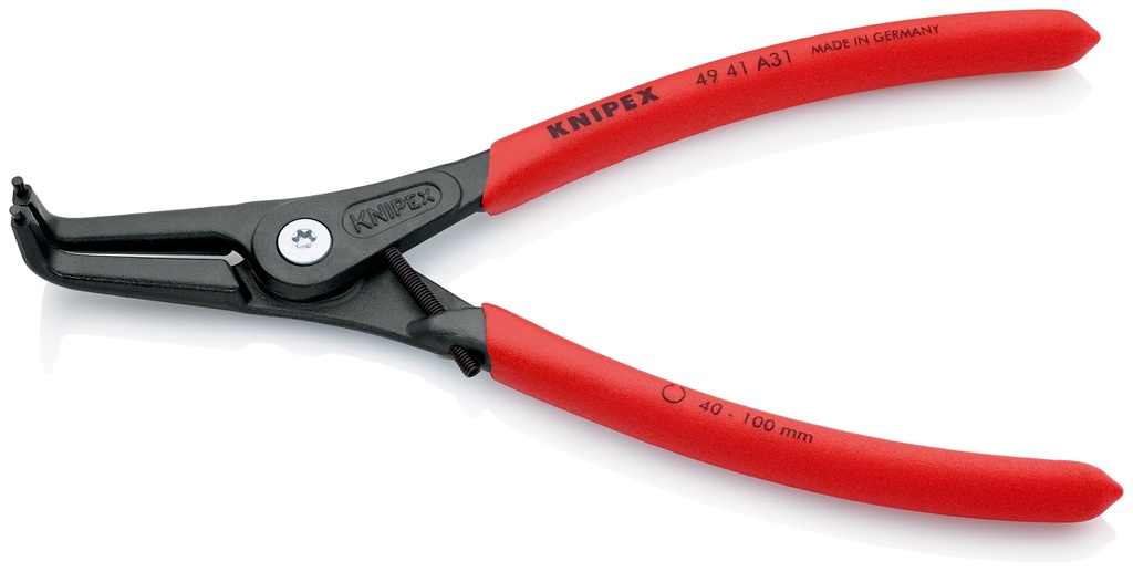 KNIPEX 49 41 A31 ALICATE DE PRECISIÓN PARA ARANDELAS PARA ARANDELAS EXTERIORES DE EJES MANGOS PLASTICOS POR INMERSIÓN ANTIDESLIZANTES GRIS ATRAMENTADO 210 MM