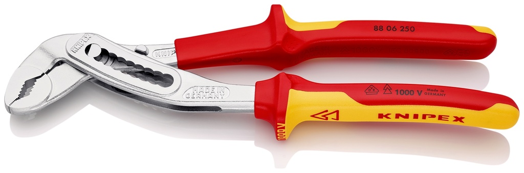 KNIPEX 88 06 250 SB ALLIGATOR® TENAZA DE AGARRE AISLADOS CON FUNDAS MULTICOMPONENTES, SEGÚN NORMA VDE CROMADO 250 MM