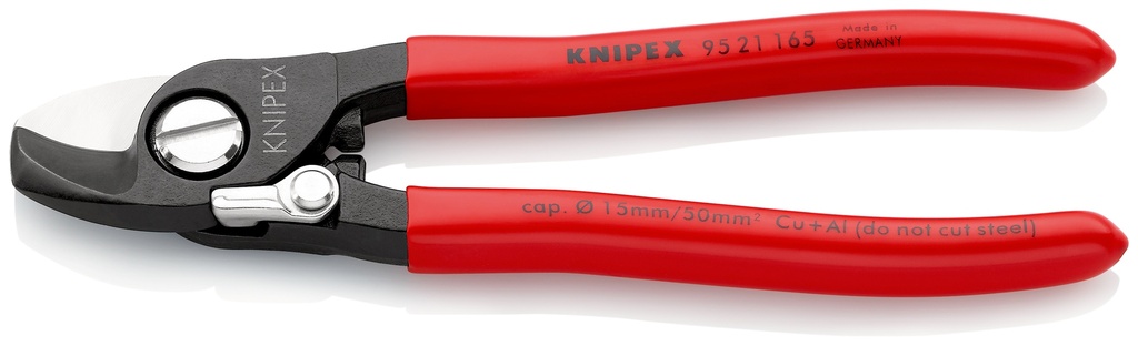 KNIPEX 95 21 165 TIJERAS CORTACABLES CON MUELLE DE APERTURA RECUBIERTOS DE PLÁSTICO BARNIZADOS 165 MM