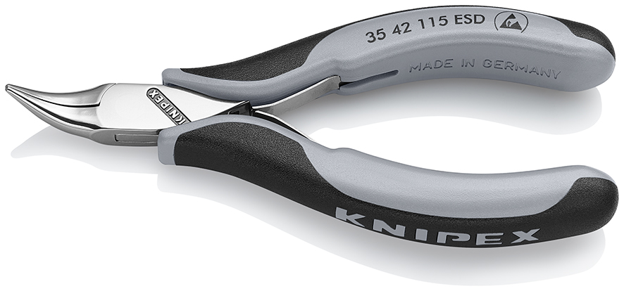 KNIPEX 35 42 115 ESD ALICATE DE MONTAJE PARA ELECTRÓNICA ESD CON ARTICULACIÓN MACHIHEMBRADA CON MANGOS MULTICOMPONENTES PULIDO ESPEJO 115 MM